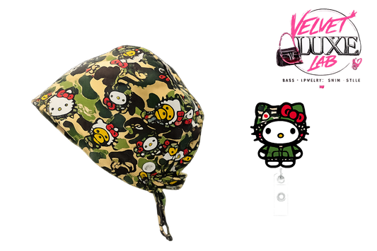 Chic Cute Scrub Cap + Badge Reel Set