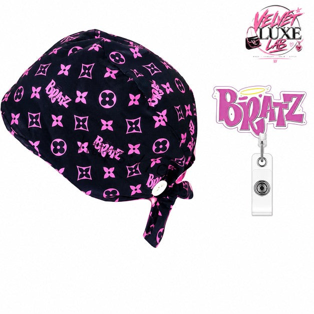 Doll Energy Scrub  Cap + Badge Reel set